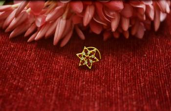 RED Star Designer Gold Plated diamond nosering or nosepin 2