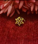 Yellow Floral Designer Gold Plated diamond nosering or nosepin