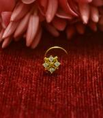 Gold Floral Designer Gold Plated diamond nosering or nosepin