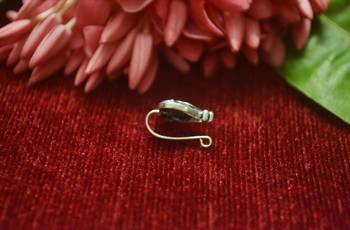 Silver Designer clip or clipon oxidised nosering or Oxidized nosepin 2