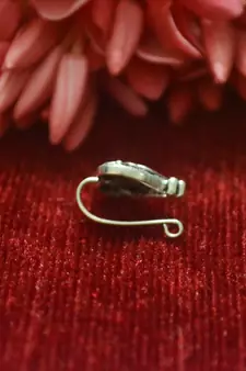 Silver Designer clip or clipon oxidised nosering or Oxidized nosepin