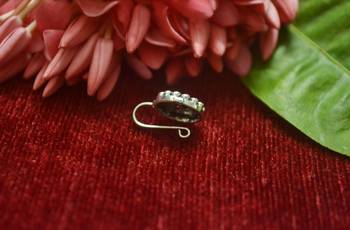 Silver Designer clip or clipon oxidised nosering or Oxidized nosepin 2
