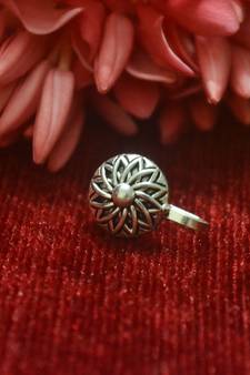 Silver Designer clip or clipon oxidised nosering or Oxidized nosepin