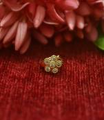 Gold Floral Designer Gold Plated diamond nosering or nosepin