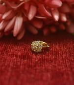 Gold Floral Designer Gold Plated diamond nosering or nosepin