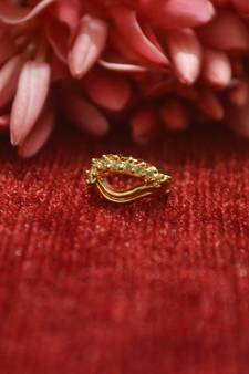 Gold Floral Designer Gold Plated diamond nosering or nosepin
