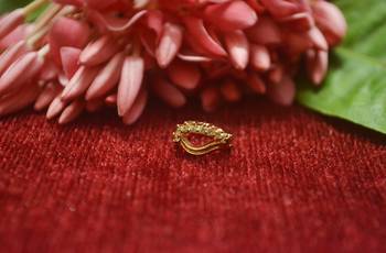 Gold Floral Designer Gold Plated diamond nosering or nosepin 2