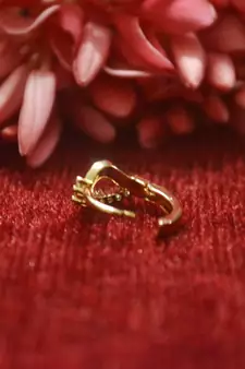 Gold Floral Designer Gold Plated diamond nosering or nosepin