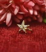 Sizzling gold floral diamond cubic zirconia clipon nose-ring or nosepin