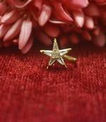 Gold Floral Designer Gold Plated diamond CLIPON nosering or nosepin