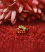 Gold Floral Designer Gold Plated diamond nosering or nosepin