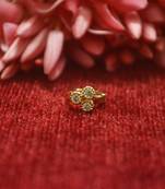 Gold Floral Designer Gold Plated diamond nosering or nosepin
