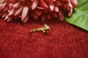 Gold Floral Designer Gold Plated diamond nosering or nosepin 2