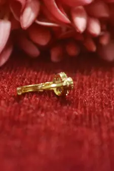 Gold Floral Designer Gold Plated diamond nosering or nosepin