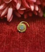 Turquoise Floral Designer Gold Plated diamond nosering or nosepin