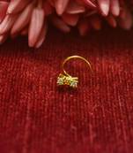 Gold Floral Designer Gold Plated diamond nosering or nosepin
