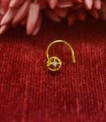 Gold Floral Designer Gold Plated diamond nosering or nosepin