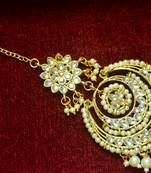 Gold diamond maang-tikka