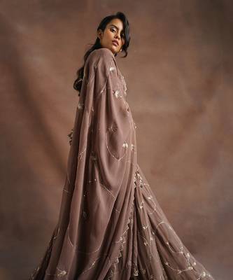 Brown Jhal Work Lehenga  5