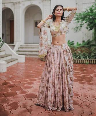 Pink Floral Lehenga Set 4