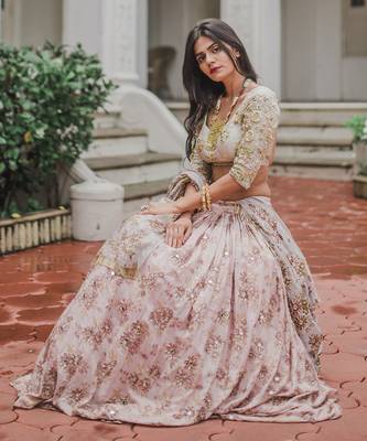 Pink Floral Lehenga Set 6