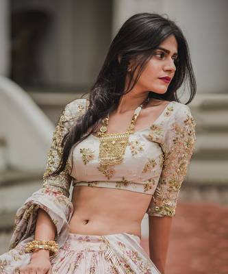 Pink Floral Lehenga Set 7