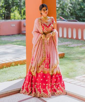Pink Embroidery Lehenga 1