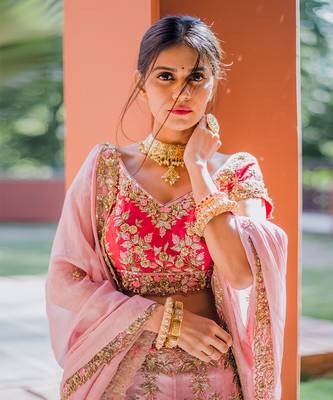 Pink Embroidery Lehenga 6
