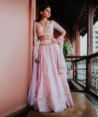 Pink Embroidery Lehenga 8