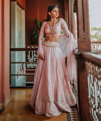 Pink Embroidery Lehenga 1