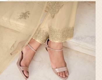 Cream embroidered net salwar 4