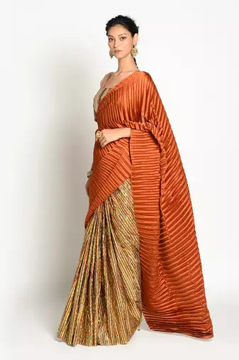 Tangerine Aayat Saree