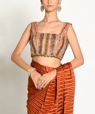 Tangerine Aayat Saree 5