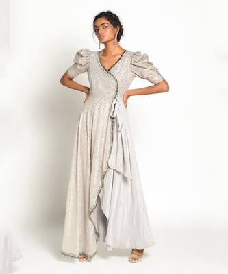 Grey elizabeth anarkali Set 1