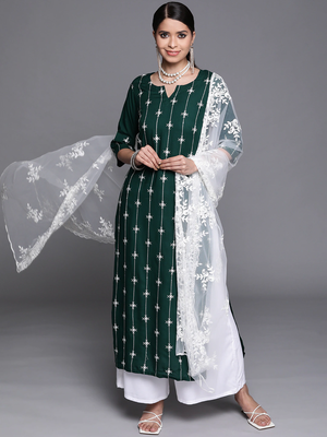 straight kurti design with plazo