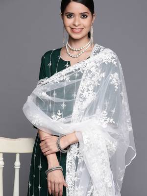 Jheenu Women's Rayon Embroidered Straight Fit Kurti plazo dupatta set 5