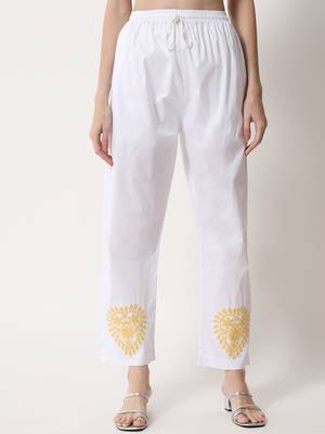 Yellow embroidered cotton chikankari-kurtis 4