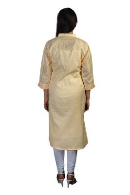 Beige embroidered cotton chikankari-kurtis 2