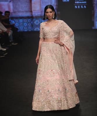 Light Pink Organza Lehenga Set 2