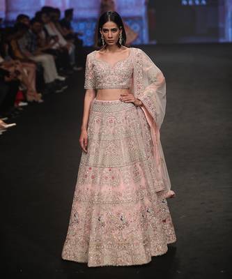 Light Pink Organza Lehenga Set 3