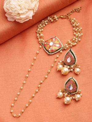 Pink pearl necklace-sets 2