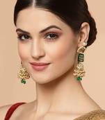 Green pearl earrings