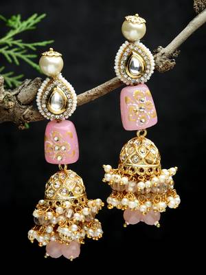 Pink pearl earrings 2