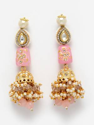 Pink pearl earrings 3