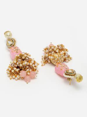 Pink pearl earrings 4