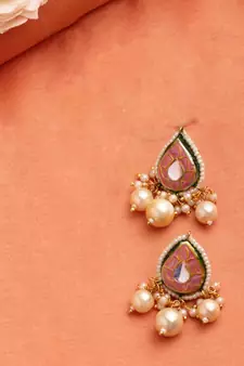 Pink pearl earrings