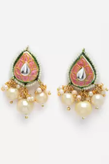 Pink pearl earrings