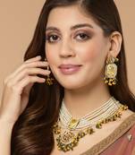 Yellow pearl earrings