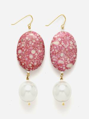 Pink pearl earrings 3