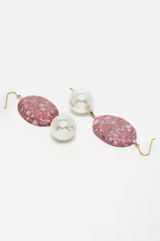 Pink pearl earrings